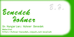 benedek hohner business card